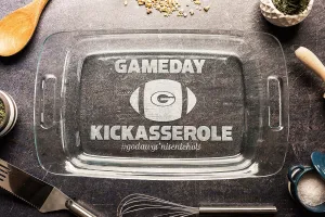 Personalized Football Gameday Casserole Dish with Lid