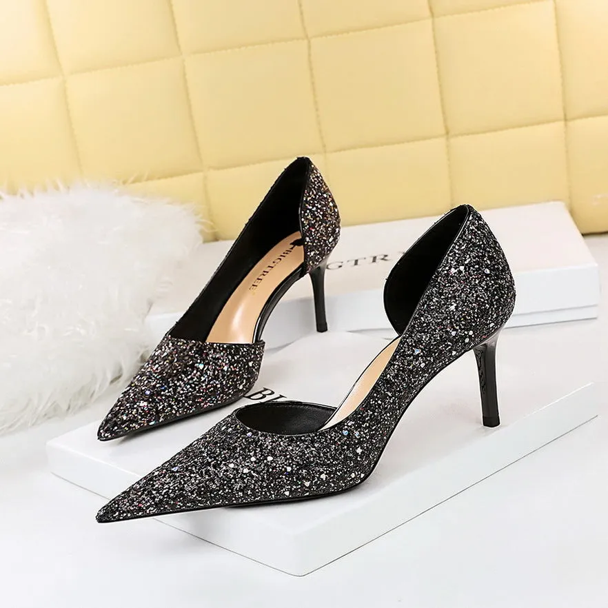 Sexy Shimmering Cutout Stiletto Party Shoes